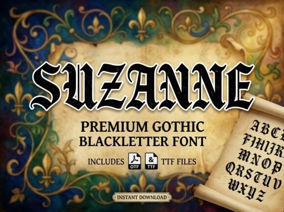 Suzanne: The All-Caps Display Font for Bold Visuals